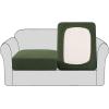 imageHVERSAILTEX High Stretch Individual Seat Cushion Covers Sofa Slipcovers Featuring Jacquard Textured Twill Fabric 3 Pack for 3 Couch Cushion GreyBronze Green