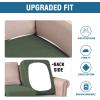 imageHVERSAILTEX High Stretch Individual Seat Cushion Covers Sofa Slipcovers Featuring Jacquard Textured Twill Fabric 3 Pack for 3 Couch Cushion GreyBronze Green
