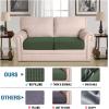 imageHVERSAILTEX High Stretch Individual Seat Cushion Covers Sofa Slipcovers Featuring Jacquard Textured Twill Fabric 3 Pack for 3 Couch Cushion GreyBronze Green