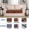 imageHVERSAILTEX High Stretch Individual Seat Cushion Covers Sofa Slipcovers Featuring Jacquard Textured Twill Fabric 3 Pack for 3 Couch Cushion GreyCaramel