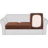 imageHVERSAILTEX High Stretch Individual Seat Cushion Covers Sofa Slipcovers Featuring Jacquard Textured Twill Fabric 3 Pack for 3 Couch Cushion GreyCaramel