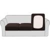imageHVERSAILTEX High Stretch Individual Seat Cushion Covers Sofa Slipcovers Featuring Jacquard Textured Twill Fabric 3 Pack for 3 Couch Cushion GreyChocolate