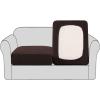 imageHVERSAILTEX High Stretch Individual Seat Cushion Covers Sofa Slipcovers Featuring Jacquard Textured Twill Fabric 3 Pack for 3 Couch Cushion GreyChocolate