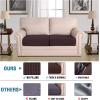 imageHVERSAILTEX High Stretch Individual Seat Cushion Covers Sofa Slipcovers Featuring Jacquard Textured Twill Fabric 3 Pack for 3 Couch Cushion GreyChocolate