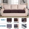 imageHVERSAILTEX High Stretch Individual Seat Cushion Covers Sofa Slipcovers Featuring Jacquard Textured Twill Fabric 3 Pack for 3 Couch Cushion GreyChocolate
