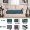 imageHVERSAILTEX High Stretch Individual Seat Cushion Covers Sofa Slipcovers Featuring Jacquard Textured Twill Fabric 3 Pack for 3 Couch Cushion GreyDeep Teal