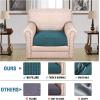 imageHVERSAILTEX High Stretch Individual Seat Cushion Covers Sofa Slipcovers Featuring Jacquard Textured Twill Fabric 3 Pack for 3 Couch Cushion GreyDeep Teal