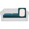imageHVERSAILTEX High Stretch Individual Seat Cushion Covers Sofa Slipcovers Featuring Jacquard Textured Twill Fabric 3 Pack for 3 Couch Cushion GreyDeep Teal