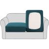 imageHVERSAILTEX High Stretch Individual Seat Cushion Covers Sofa Slipcovers Featuring Jacquard Textured Twill Fabric 3 Pack for 3 Couch Cushion GreyDeep Teal