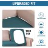 imageHVERSAILTEX High Stretch Individual Seat Cushion Covers Sofa Slipcovers Featuring Jacquard Textured Twill Fabric 3 Pack for 3 Couch Cushion GreyDeep Teal