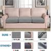 imageHVERSAILTEX High Stretch Individual Seat Cushion Covers Sofa Slipcovers Featuring Jacquard Textured Twill Fabric 3 Pack for 3 Couch Cushion GreyDove