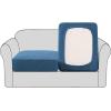 imageHVERSAILTEX High Stretch Individual Seat Cushion Covers Sofa Slipcovers Featuring Jacquard Textured Twill Fabric 3 Pack for 3 Couch Cushion GreyDusty Blue