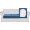 imageHVERSAILTEX High Stretch Individual Seat Cushion Covers Sofa Slipcovers Featuring Jacquard Textured Twill Fabric 3 Pack for 3 Couch Cushion GreyDusty Blue