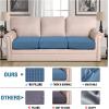 imageHVERSAILTEX High Stretch Individual Seat Cushion Covers Sofa Slipcovers Featuring Jacquard Textured Twill Fabric 3 Pack for 3 Couch Cushion GreyDusty Blue