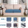 imageHVERSAILTEX High Stretch Individual Seat Cushion Covers Sofa Slipcovers Featuring Jacquard Textured Twill Fabric 3 Pack for 3 Couch Cushion GreyDusty Blue
