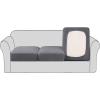 imageHVERSAILTEX High Stretch Individual Seat Cushion Covers Sofa Slipcovers Featuring Jacquard Textured Twill Fabric 3 Pack for 3 Couch Cushion GreyGrey