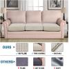 imageHVERSAILTEX High Stretch Individual Seat Cushion Covers Sofa Slipcovers Featuring Jacquard Textured Twill Fabric 3 Pack for 3 Couch Cushion GreyIsland Fossi