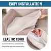 imageHVERSAILTEX High Stretch Individual Seat Cushion Covers Sofa Slipcovers Featuring Jacquard Textured Twill Fabric 3 Pack for 3 Couch Cushion GreyIvory