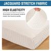 imageHVERSAILTEX High Stretch Individual Seat Cushion Covers Sofa Slipcovers Featuring Jacquard Textured Twill Fabric 3 Pack for 3 Couch Cushion GreyIvory