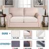 imageHVERSAILTEX High Stretch Individual Seat Cushion Covers Sofa Slipcovers Featuring Jacquard Textured Twill Fabric 3 Pack for 3 Couch Cushion GreyIvory