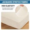 imageHVERSAILTEX High Stretch Individual Seat Cushion Covers Sofa Slipcovers Featuring Jacquard Textured Twill Fabric 3 Pack for 3 Couch Cushion GreyNatural