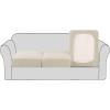 imageHVERSAILTEX High Stretch Individual Seat Cushion Covers Sofa Slipcovers Featuring Jacquard Textured Twill Fabric 3 Pack for 3 Couch Cushion GreyNatural