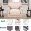 imageHVERSAILTEX High Stretch Individual Seat Cushion Covers Sofa Slipcovers Featuring Jacquard Textured Twill Fabric 3 Pack for 3 Couch Cushion GreyNatural