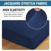 imageHVERSAILTEX High Stretch Individual Seat Cushion Covers Sofa Slipcovers Featuring Jacquard Textured Twill Fabric 3 Pack for 3 Couch Cushion GreyNavy