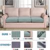 imageHVERSAILTEX High Stretch Individual Seat Cushion Covers Sofa Slipcovers Featuring Jacquard Textured Twill Fabric 3 Pack for 3 Couch Cushion GreySage