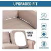 imageHVERSAILTEX High Stretch Individual Seat Cushion Covers Sofa Slipcovers Featuring Jacquard Textured Twill Fabric 3 Pack for 3 Couch Cushion GreySand