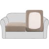imageHVERSAILTEX High Stretch Individual Seat Cushion Covers Sofa Slipcovers Featuring Jacquard Textured Twill Fabric 3 Pack for 3 Couch Cushion GreySand