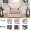 imageHVERSAILTEX High Stretch Individual Seat Cushion Covers Sofa Slipcovers Featuring Jacquard Textured Twill Fabric 3 Pack for 3 Couch Cushion GreySand