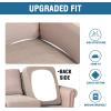 imageHVERSAILTEX High Stretch Individual Seat Cushion Covers Sofa Slipcovers Featuring Jacquard Textured Twill Fabric 3 Pack for 3 Couch Cushion GreySand