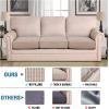 imageHVERSAILTEX High Stretch Individual Seat Cushion Covers Sofa Slipcovers Featuring Jacquard Textured Twill Fabric 3 Pack for 3 Couch Cushion GreySand