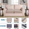 imageHVERSAILTEX High Stretch Individual Seat Cushion Covers Sofa Slipcovers Featuring Jacquard Textured Twill Fabric 3 Pack for 3 Couch Cushion GreySand