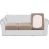 imageHVERSAILTEX High Stretch Individual Seat Cushion Covers Sofa Slipcovers Featuring Jacquard Textured Twill Fabric 3 Pack for 3 Couch Cushion GreySand