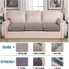 imageHVERSAILTEX High Stretch Individual Seat Cushion Covers Sofa Slipcovers Featuring Jacquard Textured Twill Fabric 3 Pack for 3 Couch Cushion GreyTaupe