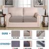 imageHVERSAILTEX High Stretch Individual Seat Cushion Covers Sofa Slipcovers Featuring Jacquard Textured Twill Fabric 3 Pack for 3 Couch Cushion GreyTaupe