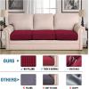 imageHVERSAILTEX High Stretch Individual Seat Cushion Covers Sofa Slipcovers Featuring Jacquard Textured Twill Fabric 3 Pack for 3 Couch Cushion GreyWineBurgundy
