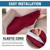 imageHVERSAILTEX High Stretch Individual Seat Cushion Covers Sofa Slipcovers Featuring Jacquard Textured Twill Fabric 3 Pack for 3 Couch Cushion GreyWineBurgundy