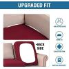 imageHVERSAILTEX High Stretch Individual Seat Cushion Covers Sofa Slipcovers Featuring Jacquard Textured Twill Fabric 3 Pack for 3 Couch Cushion GreyWineBurgundy