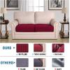 imageHVERSAILTEX High Stretch Individual Seat Cushion Covers Sofa Slipcovers Featuring Jacquard Textured Twill Fabric 3 Pack for 3 Couch Cushion GreyWineBurgundy