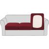 imageHVERSAILTEX High Stretch Individual Seat Cushion Covers Sofa Slipcovers Featuring Jacquard Textured Twill Fabric 3 Pack for 3 Couch Cushion GreyWineBurgundy