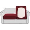 imageHVERSAILTEX High Stretch Individual Seat Cushion Covers Sofa Slipcovers Featuring Jacquard Textured Twill Fabric 3 Pack for 3 Couch Cushion GreyWineBurgundy