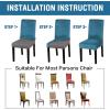 imageHVERSAILTEX Velvet Dining Chair Covers Stretch Chair Covers for Dining Room Set of 4 Parson Chair Slipcovers Chair Protectors Covers Dining Soft Thick Solid Velvet Fabric Washable BlackPeacock Blue