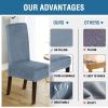 imageHVERSAILTEX Velvet Dining Chair Covers Stretch Chair Covers for Dining Room Set of 4 Parson Chair Slipcovers Chair Protectors Covers Dining Soft Thick Solid Velvet Fabric Washable BlackStone Blue