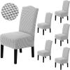 imageHVERSAILTEX Velvet Dining Chair Covers Stretch Chair Covers for Dining Room Set of 4 Parson Chair Slipcovers Chair Protectors Covers Dining Soft Thick Solid Velvet Fabric Washable BlackChecked Grey