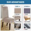 imageHVERSAILTEX Velvet Dining Chair Covers Stretch Chair Covers for Dining Room Set of 4 Parson Chair Slipcovers Chair Protectors Covers Dining Soft Thick Solid Velvet Fabric Washable BlackTaupe