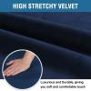 imageHVERSAILTEX Velvet Dining Chair Covers Stretch Chair Covers for Dining Room Set of 4 Parson Chair Slipcovers Chair Protectors Covers Dining Soft Thick Solid Velvet Fabric Washable BlackNavy