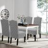 imageHVERSAILTEX Velvet Dining Chair Covers Stretch Chair Covers for Dining Room Set of 4 Parson Chair Slipcovers Chair Protectors Covers Dining Soft Thick Solid Velvet Fabric Washable BlackChecked Black